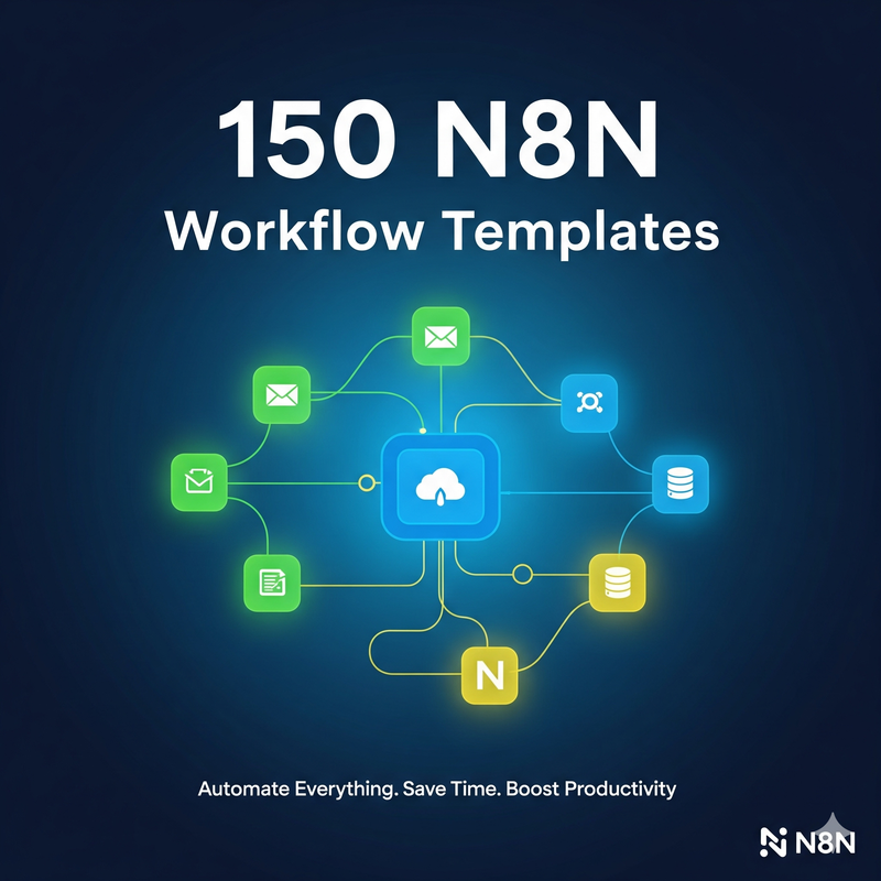 Highlight image for 150 Templates Workflow N8N, Tinggal Pakai!!