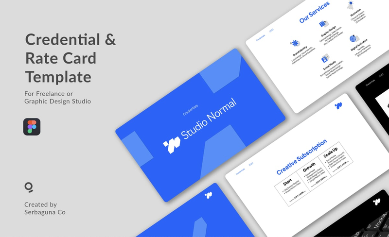 Highlight image for Credential, Portfolio & Rate Card Template for Graphic Design Studio