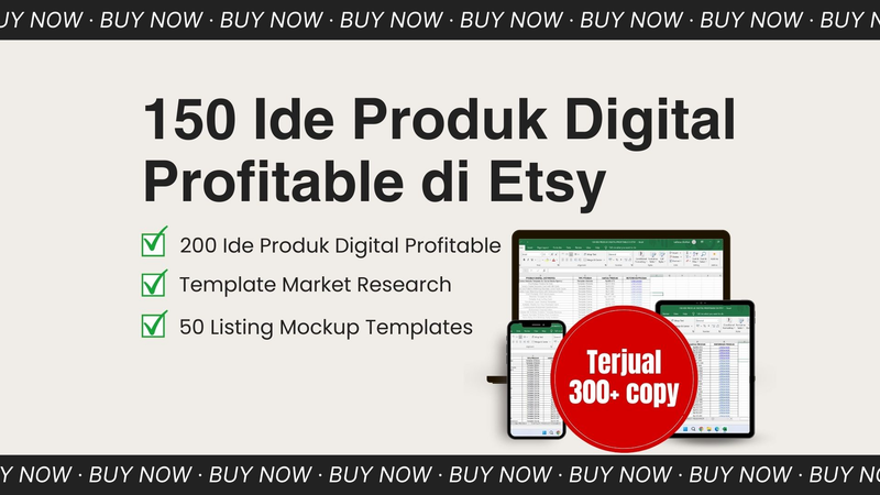 Highlight image 1 for 150 Ide Produk Digital Profitable di Etsy