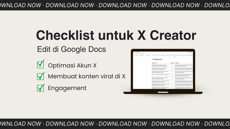 Highlight image for Checklist untuk X Creator