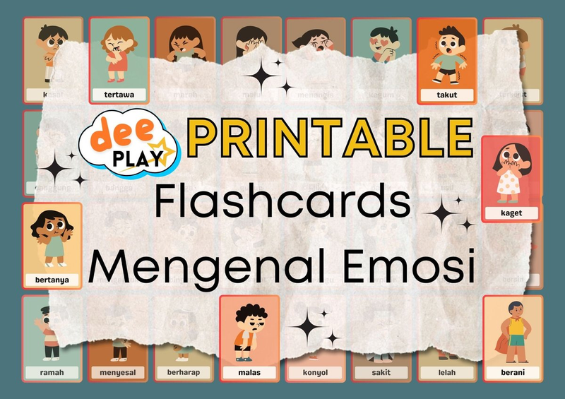 Highlight image for [FREE Printable] 32 FlashCards Mengenal Emosi