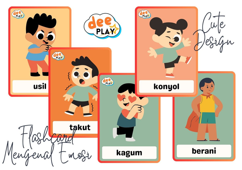Highlight image for [FREE Printable] 32 FlashCards Mengenal Emosi