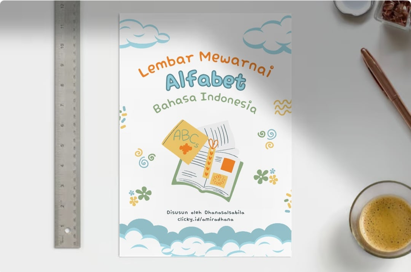 Highlight image 1 for Printable: Lembar Mewarnai Alfabet