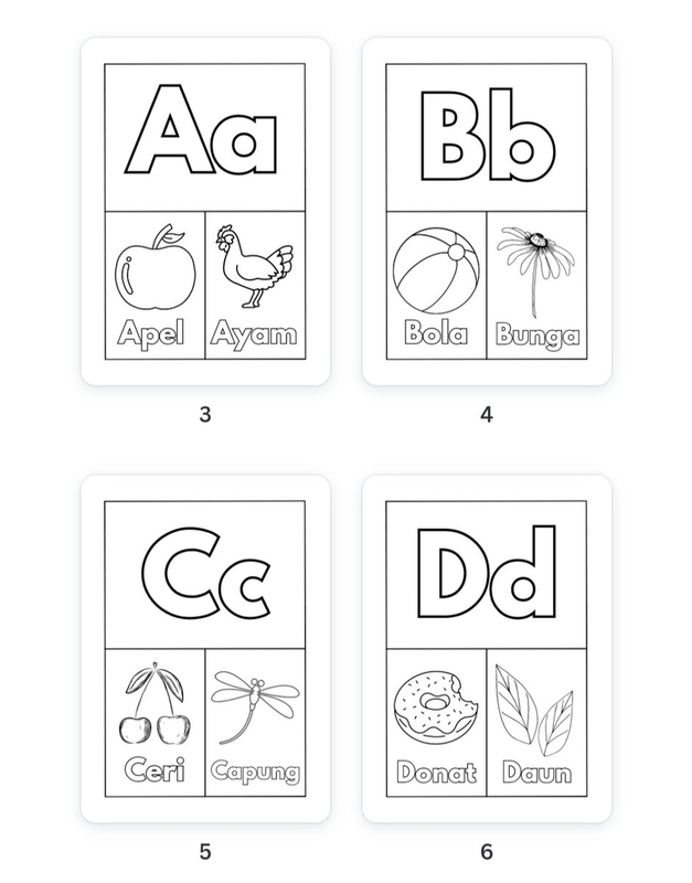 Highlight image 2 for Printable: Lembar Mewarnai Alfabet