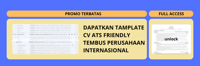 Highlight image 1 for Tamplate CV ATS Friendly Tembus Perusahaan Internasional