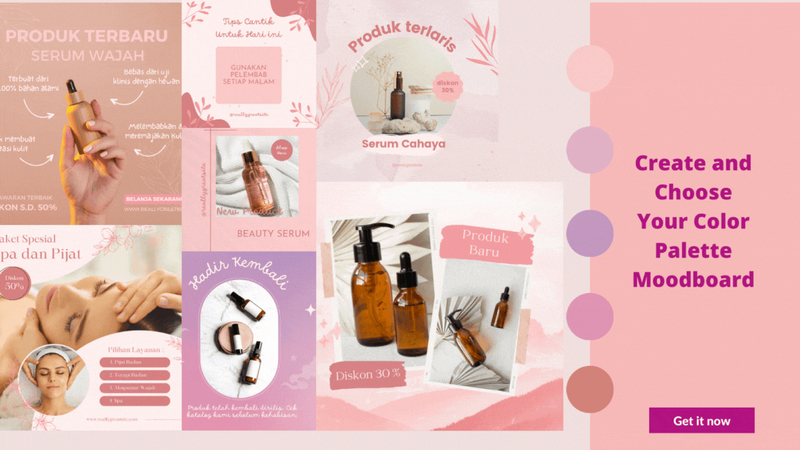 Highlight image 1 for Choose and Create Your Free Color Palette Moodboard Canva Design