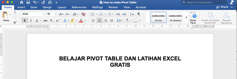 Highlight image for [FREE] Belajar Pivot Table - WORD