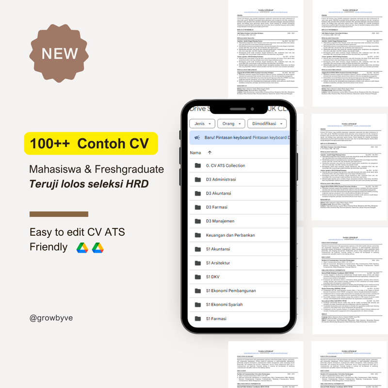 Highlight image for 100++ Contoh CV ATS berbagai jurusan [eng&indo]
