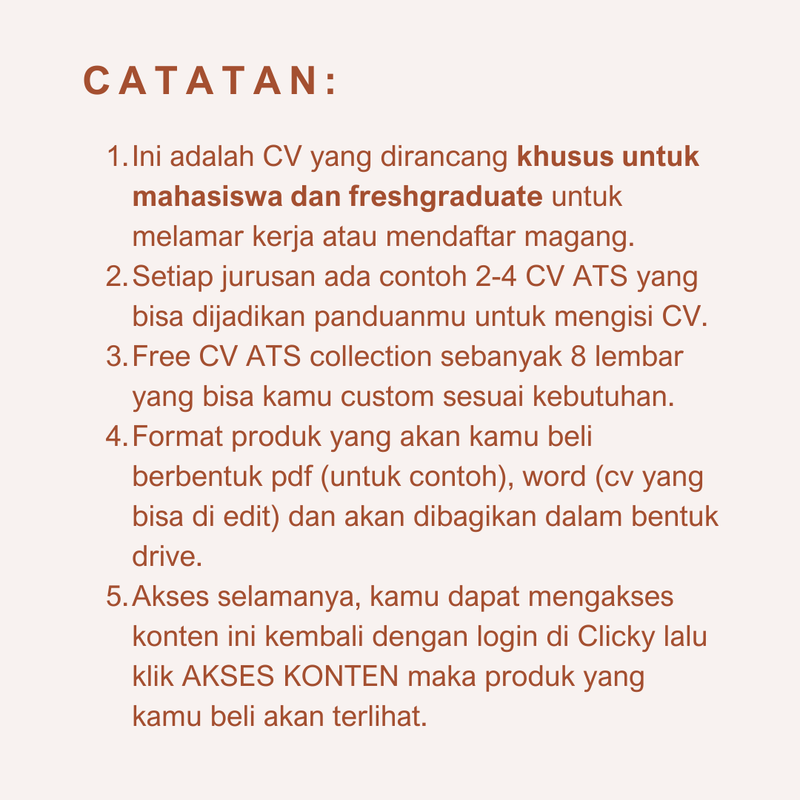 Highlight image for 100++ Contoh CV ATS berbagai jurusan [eng&indo]