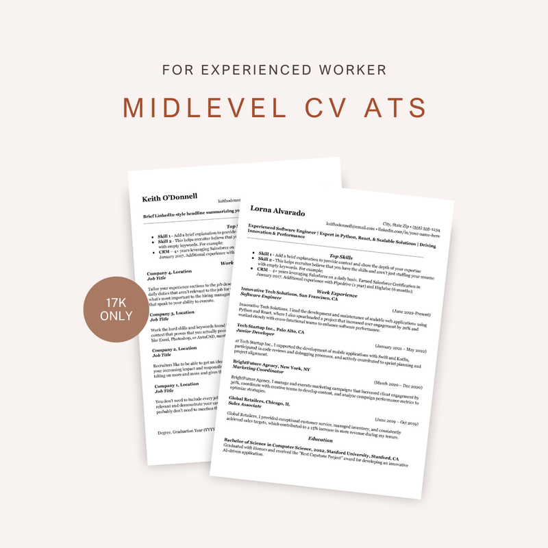 Highlight image for CV ATS for experienced worker [english version]