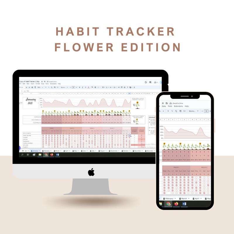 Highlight image for 🌸 Flower Themed - Habit Tracker 🌸