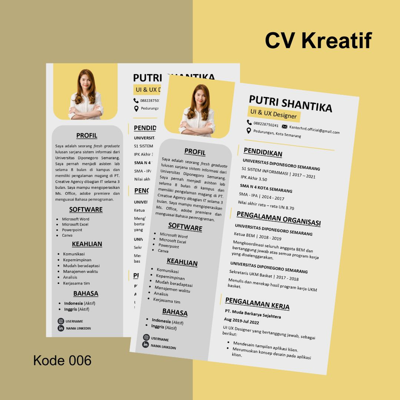 Highlight image 2 for 7 in 1 File (CV, Surat Lamaran, Porto dll) Format Word