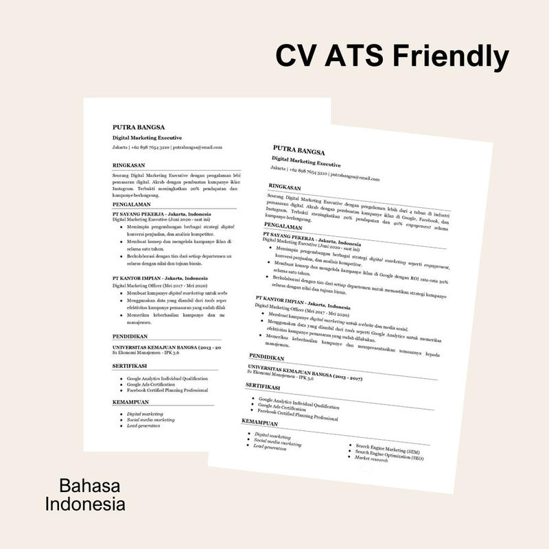 Highlight image 3 for 7 in 1 File (CV, Surat Lamaran, Porto dll) Format Word