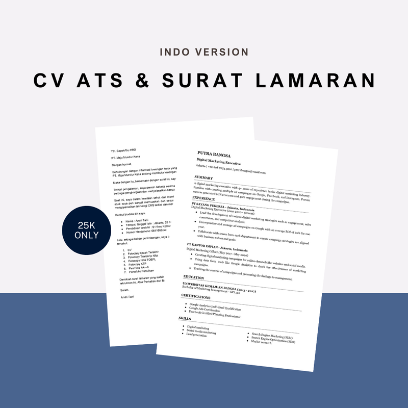 Highlight image for CV ATS & Surat Lamaran [B. indo]
