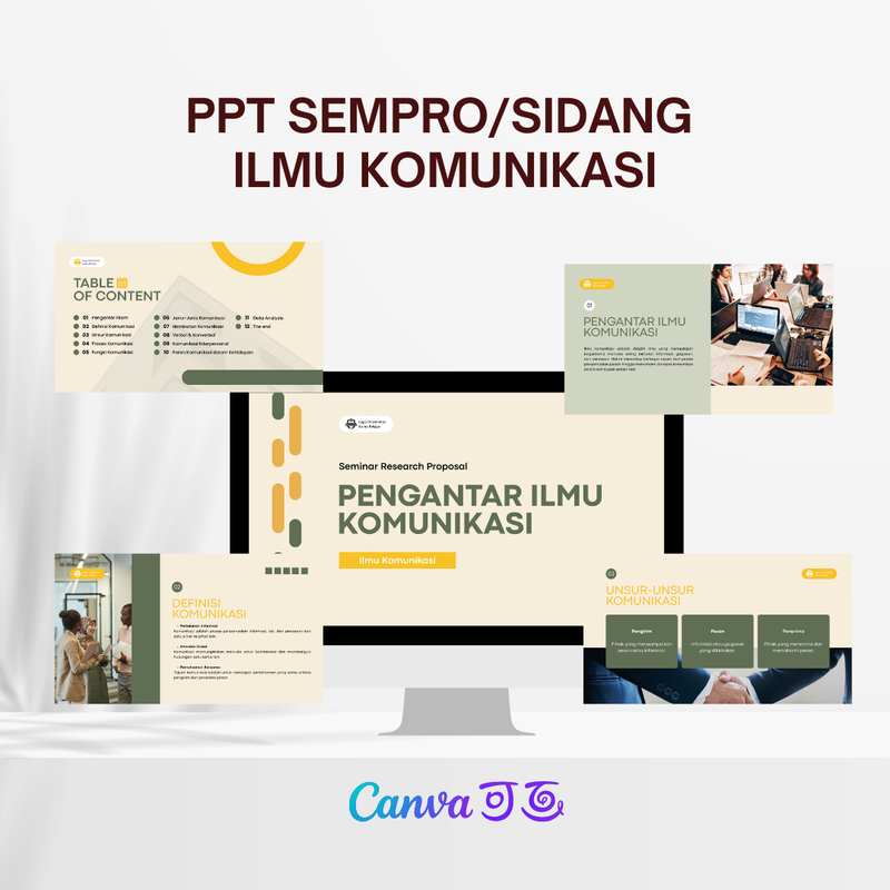 Highlight image for PPT Skripsi Ilmu Komunikasi 15 Halaman [Editable]