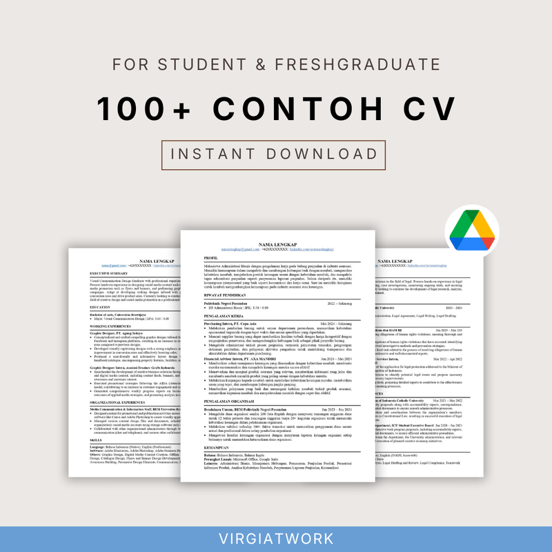 Highlight image for 100++ Contoh CV ATS berbagai jurusan [eng&indo]