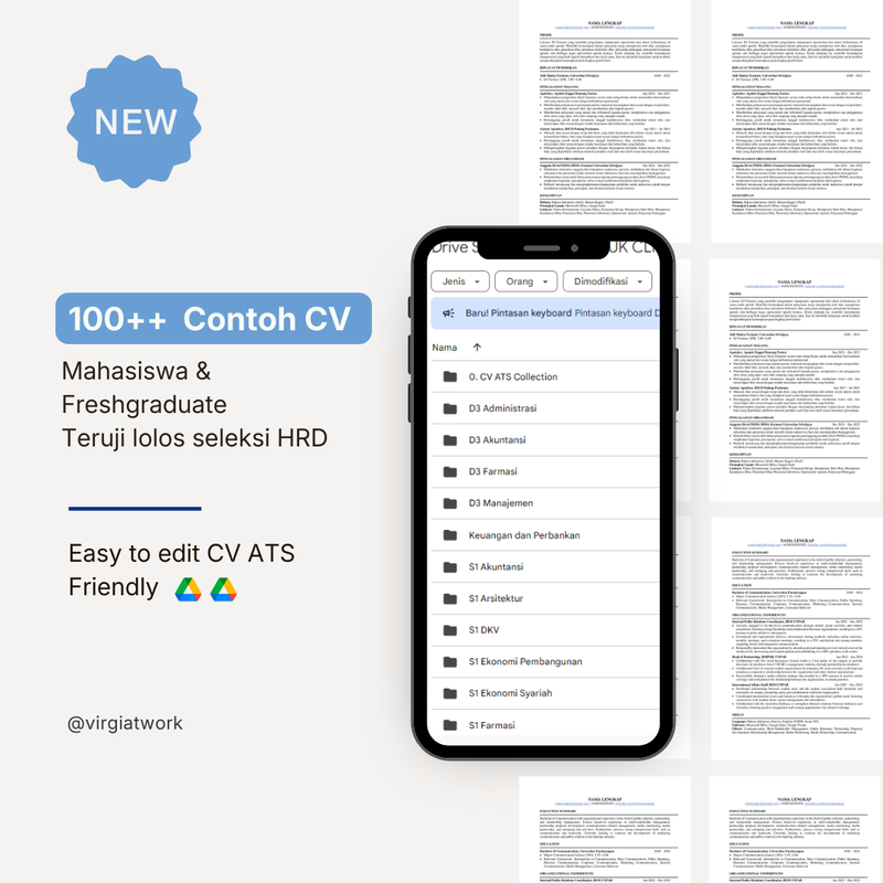 Highlight image for 100++ Contoh CV ATS berbagai jurusan [eng&indo]