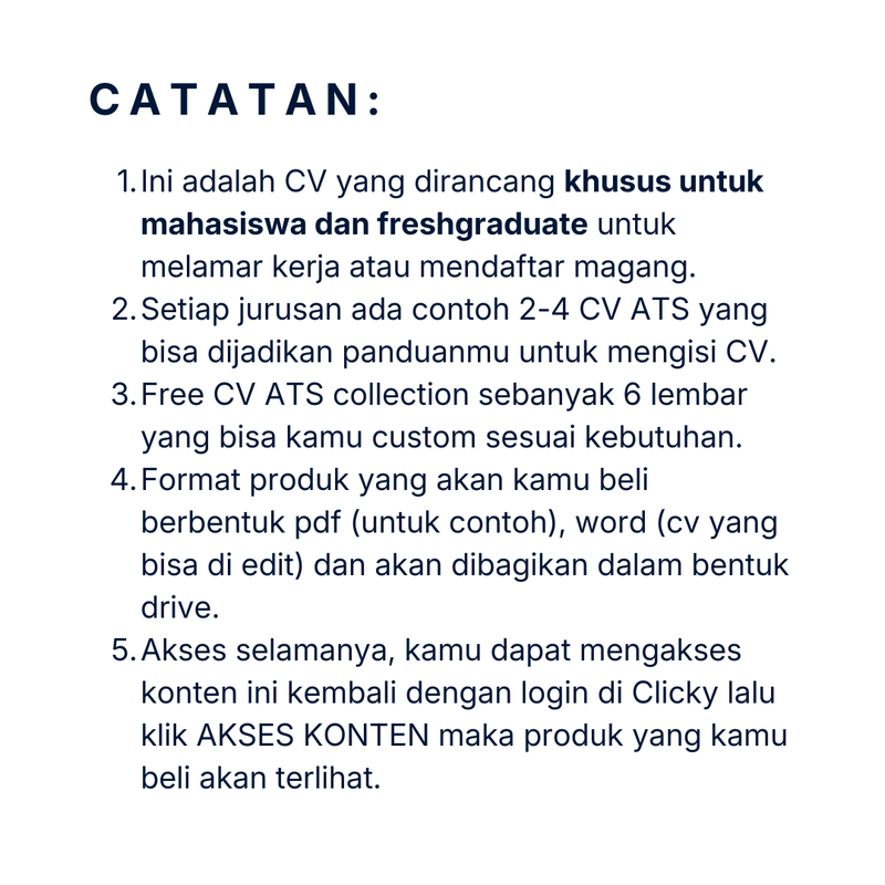 Highlight image for 100++ Contoh CV ATS berbagai jurusan [eng&indo]