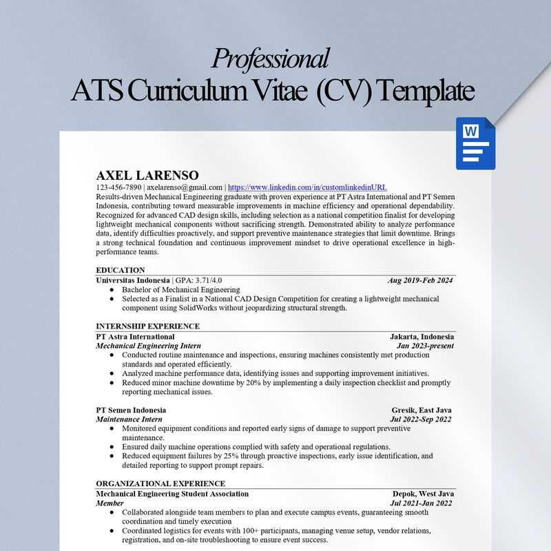 Highlight image for CV apply Mechanical Engineering 