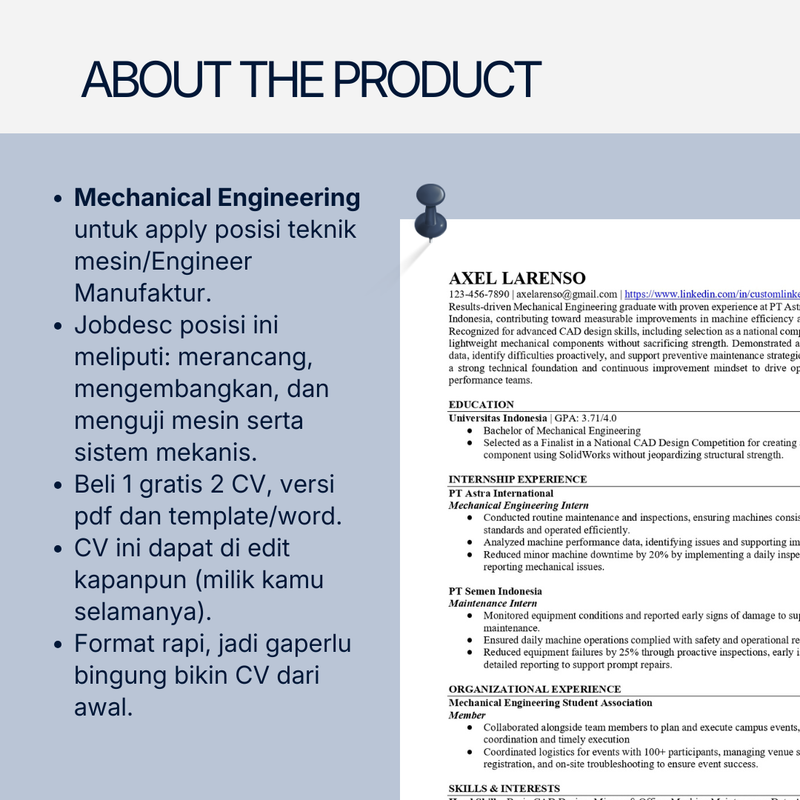 Highlight image for CV apply Mechanical Engineering 
