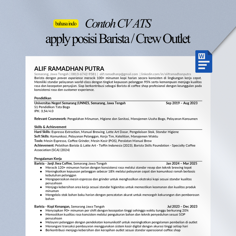 Highlight image for CV apply Barista & Crew Outlet 