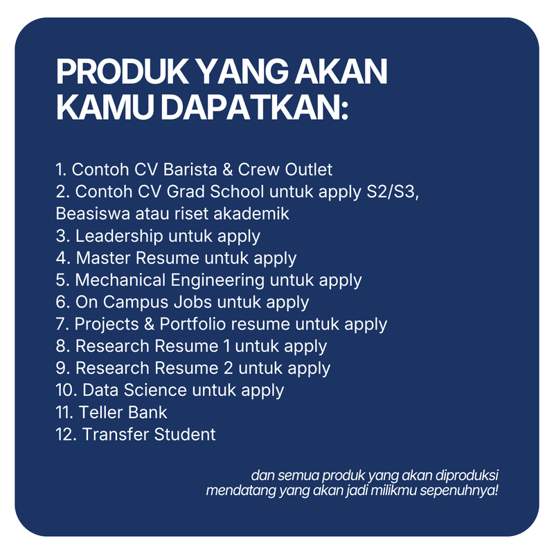 Highlight image for BELI SEMUA KUMPULAN CONTOH CV (PLR / HAK JUAL KEMBALI)