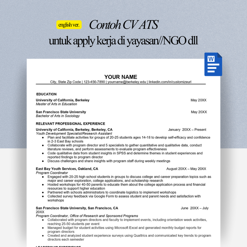 Highlight image for Masters Resume 