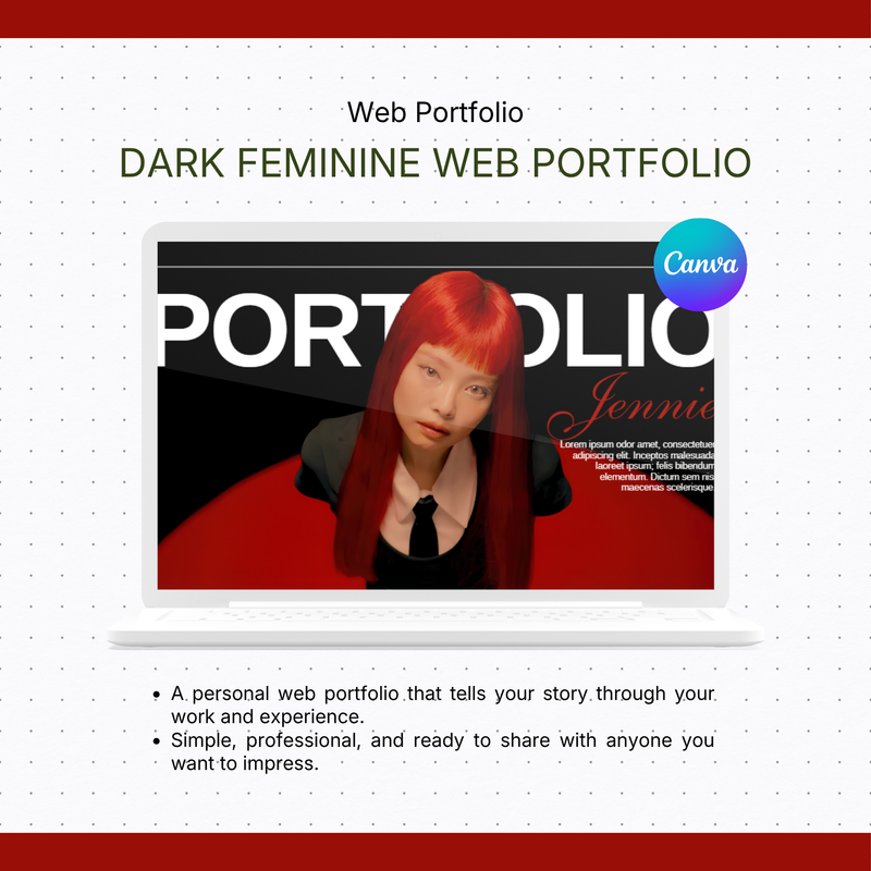 Highlight image for Dark Feminine Web Portfolio [Multipurpose Web Portfolio]