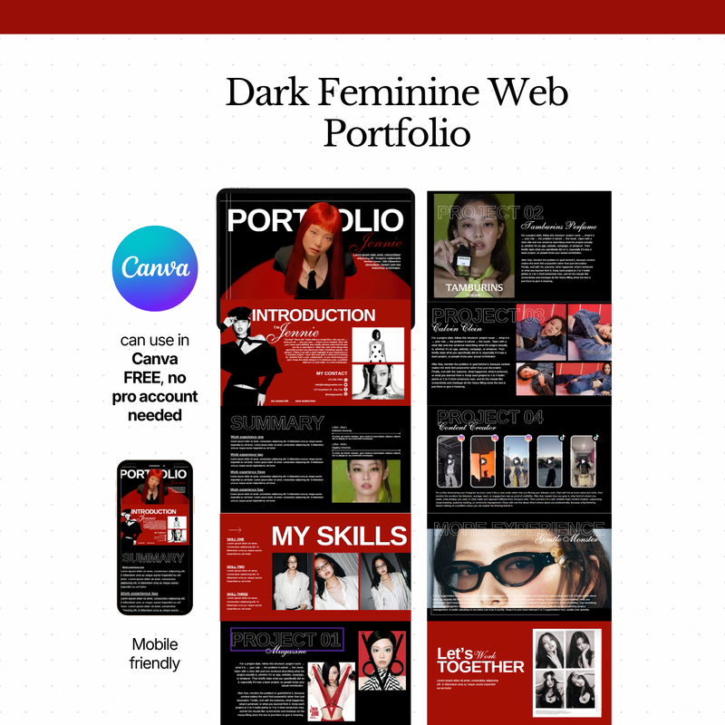 Highlight image for Dark Feminine Web Portfolio [Multipurpose Web Portfolio]