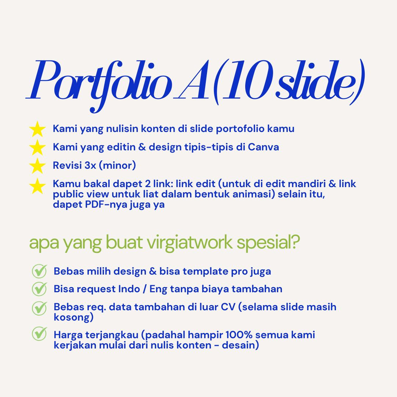 Highlight image for Jasa Buat Portofolio Kerja A (10 slide) 
