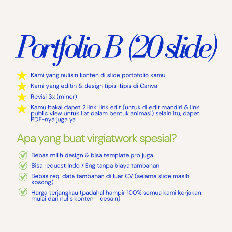 Highlight image for Portofolio Kerja B (20 slides) Normal 3 Day
