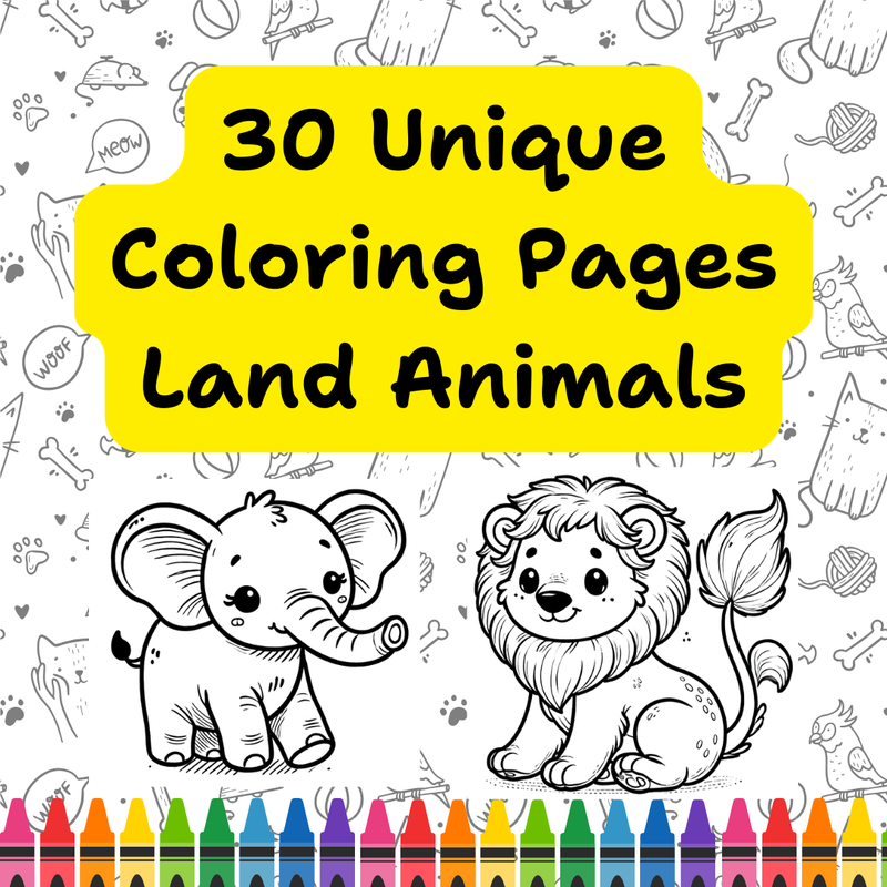 Highlight image 1 for 30 Lembar Mewarnai Fauna Daratan | 30 Coloring Pages Land Animals