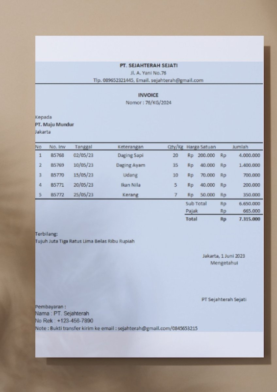 Highlight image for Template Invoice