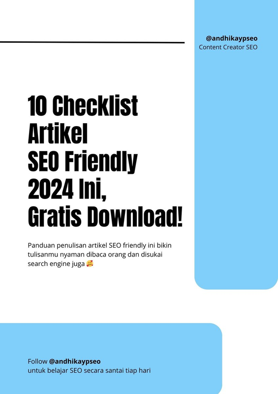 Highlight image for FREE🔥 10 Checklist Artikel SEO Friendly 2024