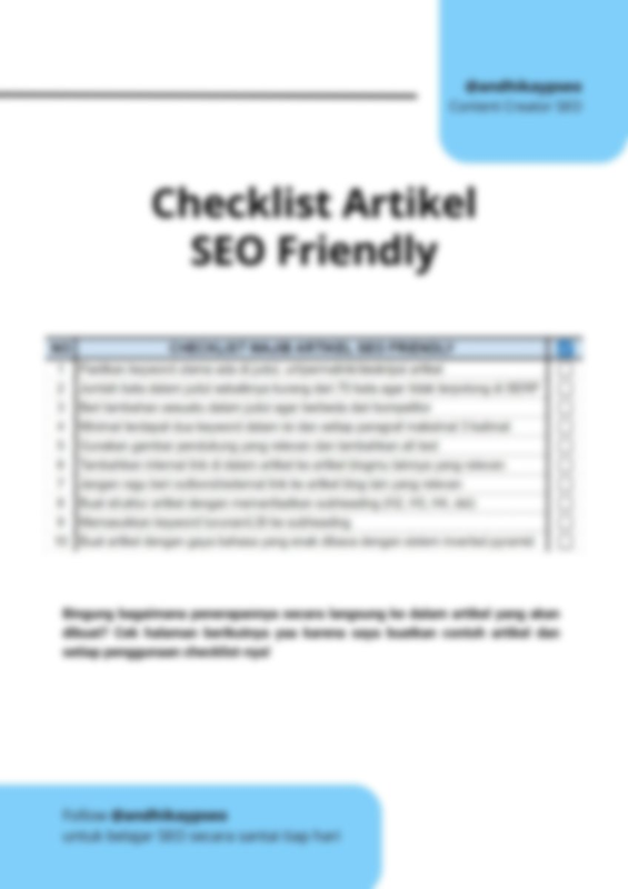 Highlight image for FREE🔥 10 Checklist Artikel SEO Friendly 2024