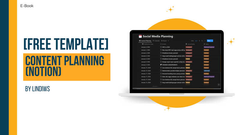 Highlight image 1 for [FREE TEMPLATE] CONTENT PLANNING (NOTION) By Lindiws