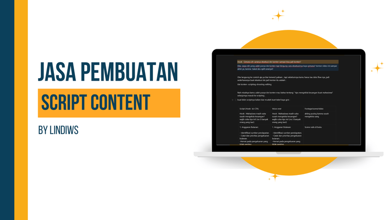 Highlight image for Jasa Pembuatan Script Content untuk konten kreator, influencer & brand