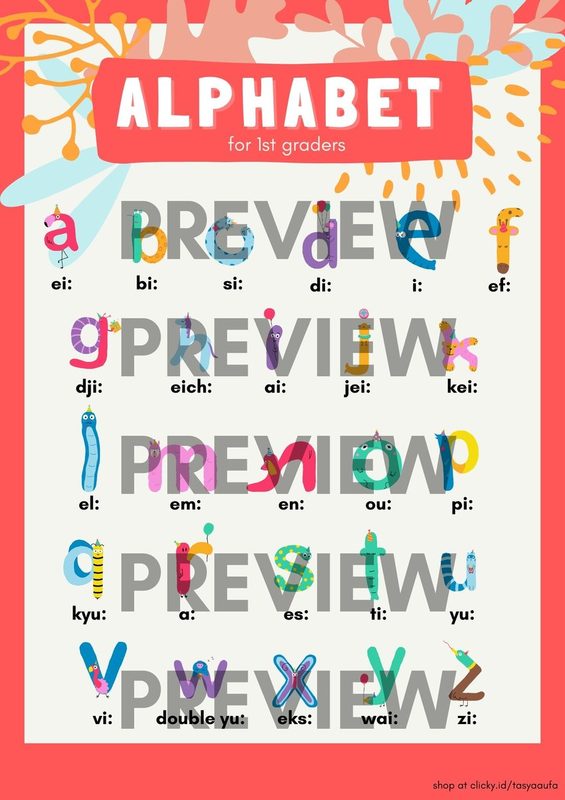 Highlight image for [FREE] Printable Poster Bahasa Inggris Kelas 1 Materi Alphabet