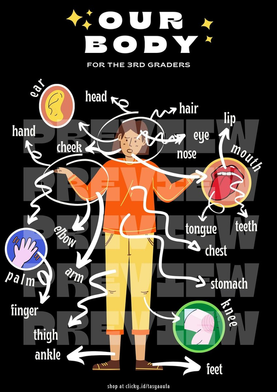 Highlight image for Printable Poster Bahasa Inggris Kelas 3 Materi Our Body