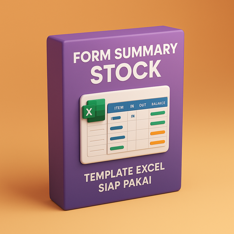 Highlight image 1 for Form Summary Stock - Template Excel Siap Pakai untuk Rangkuman Stok Barang