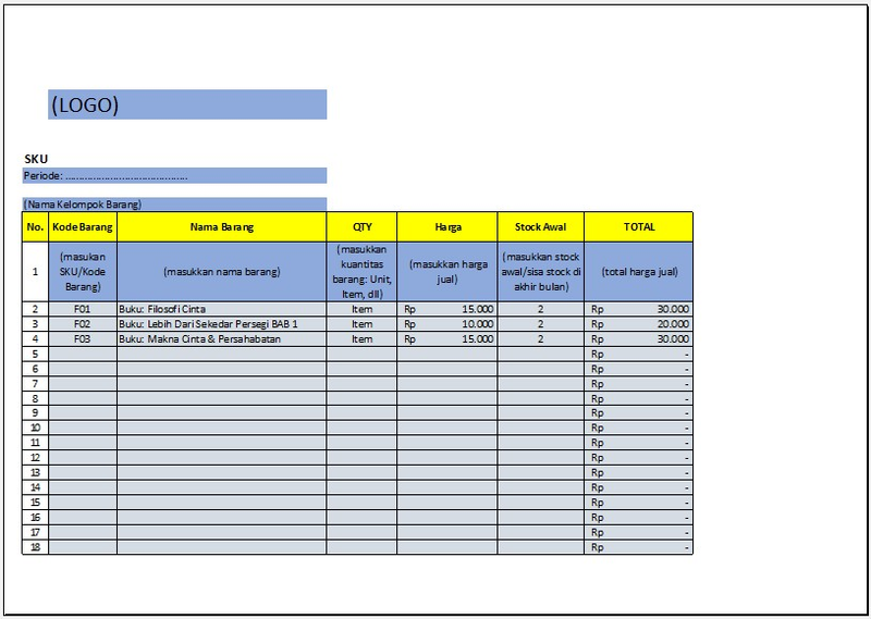 Highlight image 3 for Form Summary Stock - Template Excel Siap Pakai untuk Rangkuman Stok Barang