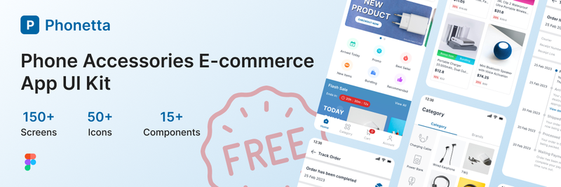 Highlight image for FREE UI Kit Phonetta - Phone Accessories E-Commerce App UI Kit 