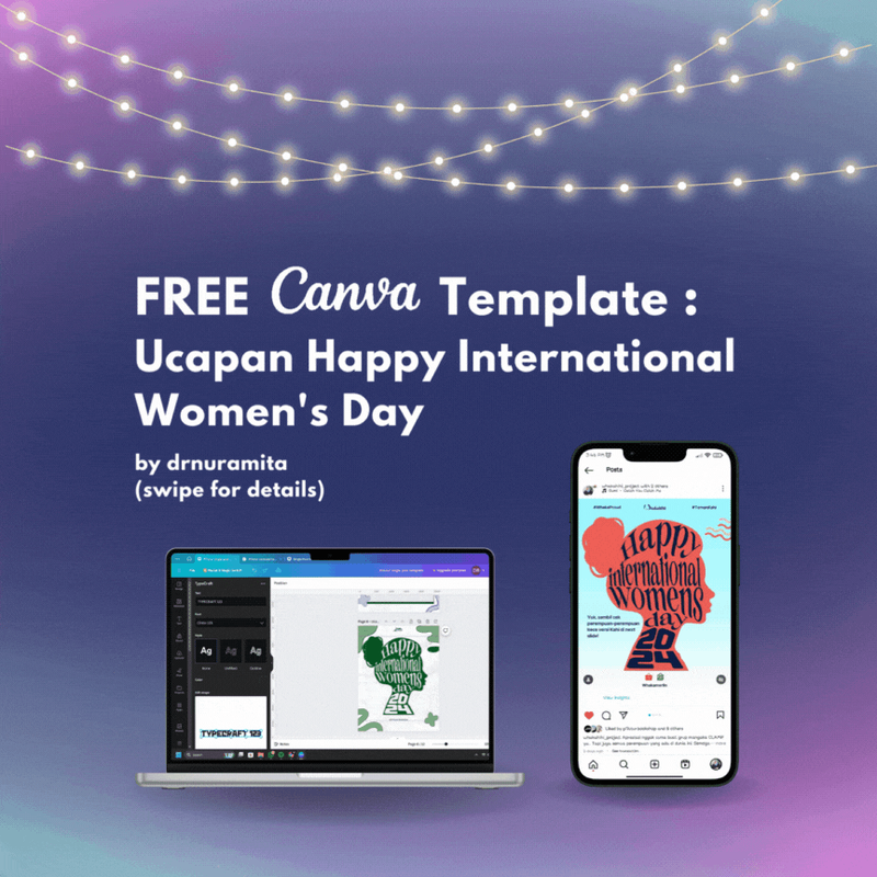 Highlight image for FREE Canva Template Ucapan Happy International Women's Day (by drnuramita)