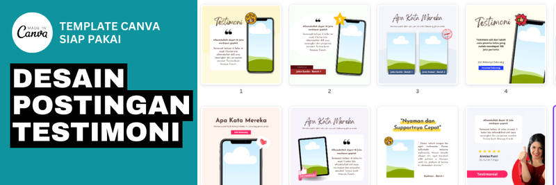 Highlight image 1 for [FREE] Kumpulan Template Canva Testimoni