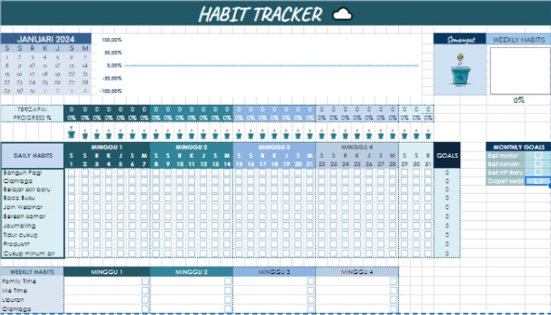 Highlight image 2 for Habit Tracker Template