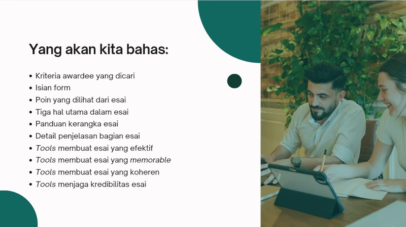Highlight image 2 for Video Webinar Belajar Bareng Menulis Esai dan Mengisi Form LPDP (by Rainer Purba)