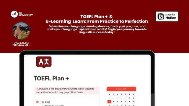 Image for TOEFL Plan & E-Learning Learn: From Practice to Perfection 🙌
