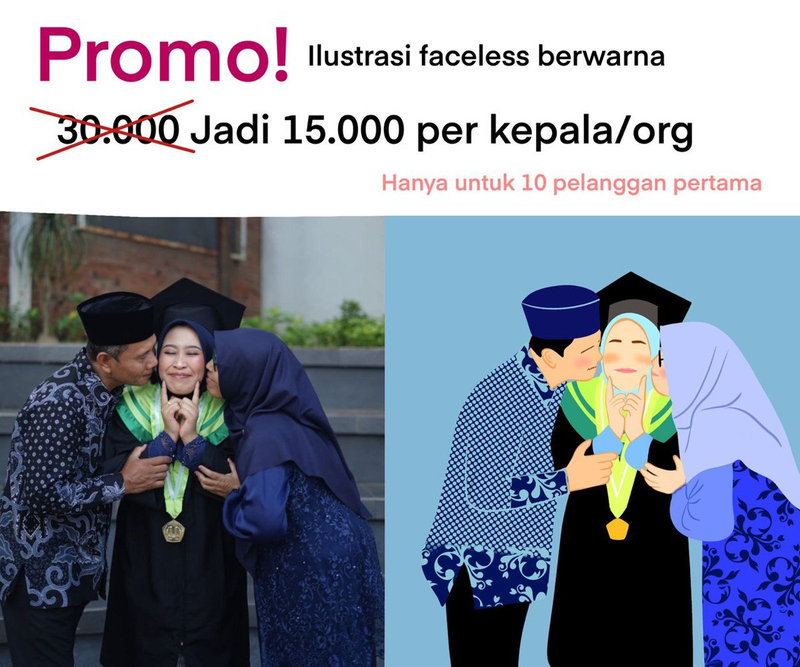 Highlight image for Jasa desain illustrasi berwarna faceless
