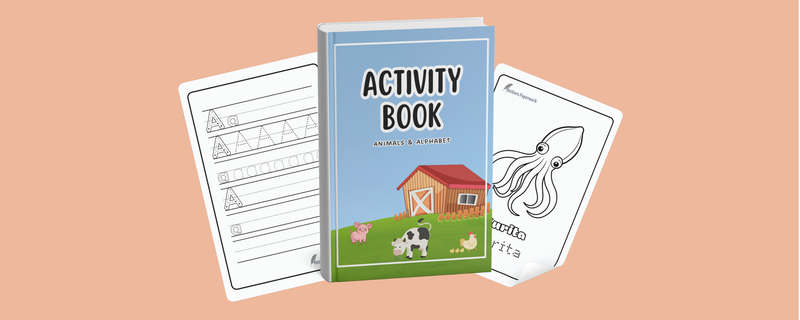 Highlight image 1 for [FREE] Activity Book: Belajar Menulis Huruf & Mewarnai Hewan untuk Anak Usia 4-8 Tahun