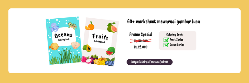 Highlight image for [PROMO] Paket Coloring Book Seri Buah dan Lautan untuk anak SD - SMP